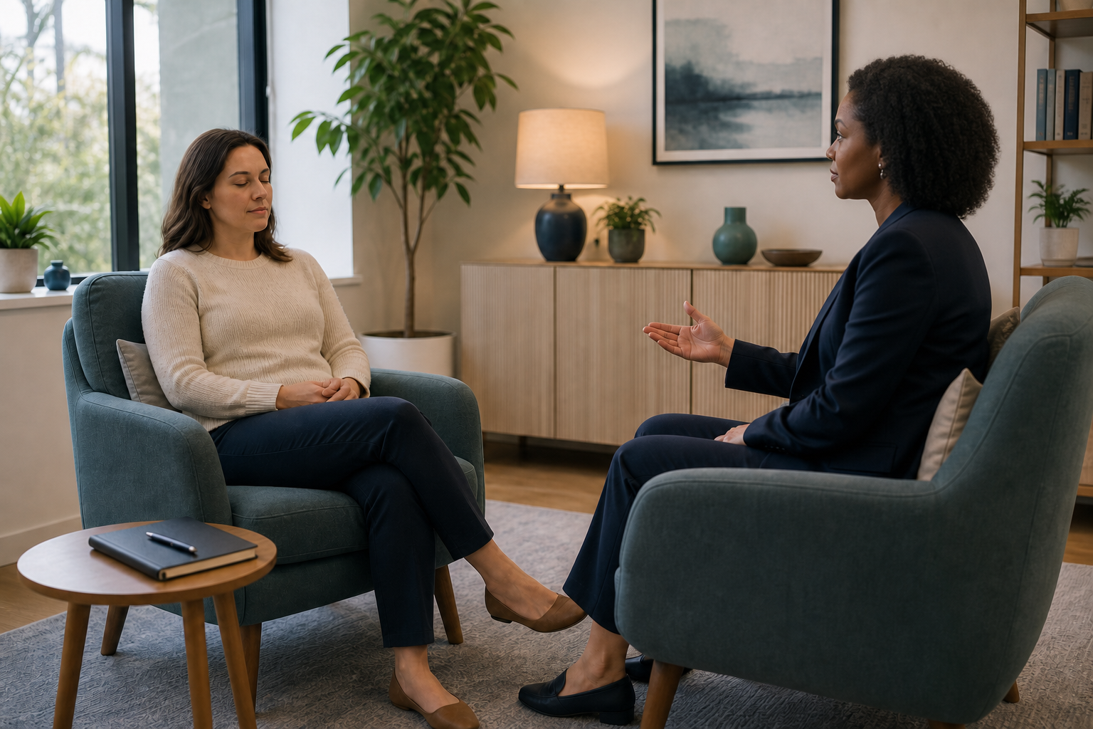 A calm confidential hypnotherapy session at Maitri Liverpool