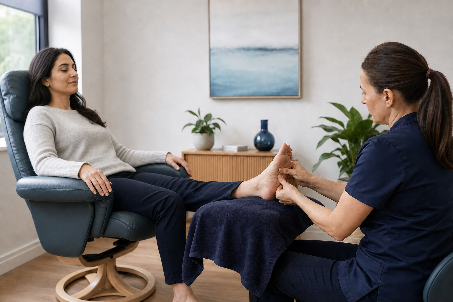 Professional reflexology treatment at Maitri Liverpool