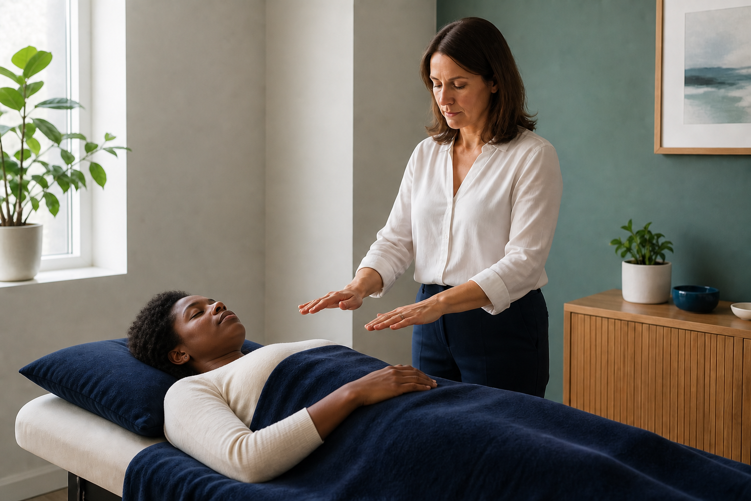 A calm professional Reiki session at Maitri Liverpool